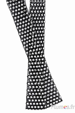 Colletto strass - lung. 130 x 5 cm - nero  